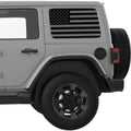 BLACK AND GRAY AMERICAN FLAG QUARTER WINDOW DECAL FITS 2018+ JEEP WRANGLER 4 DOOR HARD TOP JLU