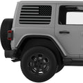 BLACK AND GRAY AMERICAN FLAG QUARTER WINDOW DECAL FITS 2011-2018 JEEP WRANGLER 4 DOOR HARD TOP JKU