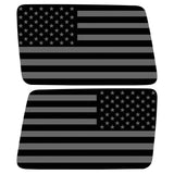 BLACK AND GRAY AMERICAN FLAG QUARTER WINDOW DRIVER & PASSENGER DECALS