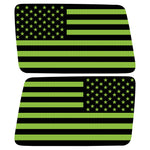BLACK AND GREEN AMERICAN FLAG QUARTER WINDOW DRIVER & PASSENGER DECALS