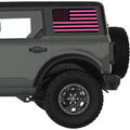 BLACK AND PINK AMERICAN FLAG QUARTER WINDOW DECAL FITS 2021+ FORD BRONCO 4 DOOR HARD TOP