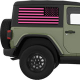 BLACK AND PINK AMERICAN FLAG QUARTER WINDOW DECAL FITS 2011-2018 JEEP WRANGLER 2 DOOR HARD TOP JK