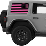 BLACK AND PINK AMERICAN FLAG QUARTER WINDOW DECAL FITS 2011-2018 JEEP WRANGLER 4 DOOR HARD TOP JKU