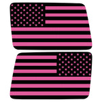 BLACK AND PINK AMERICAN FLAG QUARTER WINDOW DRIVER & PASSENGER DECALS