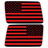 BLACK AND RED AMERICAN FLAG QUARTER WINDOW DRIVER & PASSENGER DECALS
