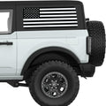 BLACK AND WHITE AMERICAN FLAG QUARTER WINDOW DECAL FITS 2021+ FORD BRONCO 2 DOOR HARD TOP