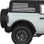 BLACK AND WHITE AMERICAN FLAG QUARTER WINDOW DECAL FITS 2021+ FORD BRONCO 2 DOOR HARD TOP