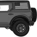BLACK AND WHITE AMERICAN FLAG QUARTER WINDOW DECAL FITS 2021+ FORD BRONCO 4 DOOR HARD TOP
