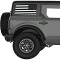 BLACK AND WHITE AMERICAN FLAG QUARTER WINDOW DECAL FITS 2021+ FORD BRONCO 4 DOOR HARD TOP