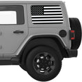 BLACK AND WHITE AMERICAN FLAG QUARTER WINDOW DECAL FITS 2018+ JEEP WRANGLER 4 DOOR HARD TOP JLU