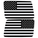 BLACK AND WHITE AMERICAN FLAG QUARTER WINDOW DRIVER & PASSENGER DECALS