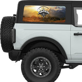 BLACK AND WHITE COMPASS MOUNTAINS LANDSCAPE QUARTER WINDOW DECAL FITS 2021+ FORD BRONCO 2 DOOR HARD TOP