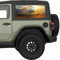 BLACK AND WHITE COMPASS MOUNTAINS LANDSCAPE QUARTER WINDOW DECAL FITS 2018+ JEEP WRANGLER 2 DOOR HARD TOP JL
