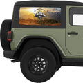 BLACK AND WHITE COMPASS MOUNTAINS LANDSCAPE QUARTER WINDOW DECAL FITS 2011-2018 JEEP WRANGLER 2 DOOR HARD TOP JK