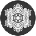 BLACK AND WHITE MANDALA PEARL  WHITE CARBON FIBER TIRE COVER