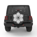 BLACK AND WHITE MANDALA BLACK CARBON FIBER TIRE COVER