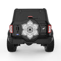 BLACK AND WHITE MANDALA BLACK TIRE COVER