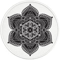 BLACK AND WHITE MANDALA BLACK TIRE COVER