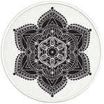 BLACK AND WHITE MANDALA PEARL  WHITE CARBON FIBER TIRE COVER