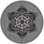 BLACK AND WHITE MANDALA SILVER CARBON FIBER TIRE COVER