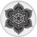 BLACK AND WHITE MANDALA WHITE TIRE COVER