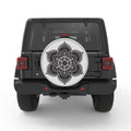 BLACK AND WHITE MANDALA BLACK TIRE COVER