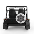 BLACK AND WHITE MANDALA WHITE CARBON FIBER TIRE COVER FOR MOKE