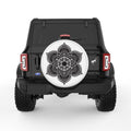 BLACK AND WHITE MANDALA WHITE TIRE COVER