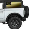 BLACK AND YELLOW AMERICAN FLAG QUARTER WINDOW DECAL FITS 2021+ FORD BRONCO 2 DOOR HARD TOP