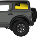 BLACK AND YELLOW AMERICAN FLAG QUARTER WINDOW DECAL FITS 2021+ FORD BRONCO 4 DOOR HARD TOP
