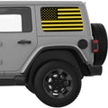 BLACK AND YELLOW AMERICAN FLAG QUARTER WINDOW DECAL FITS 2018+ JEEP WRANGLER 4 DOOR HARD TOP JLU