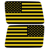 BLACK AND YELLOW AMERICAN FLAG QUARTER WINDOW DRIVER & PASSENGER DECALS