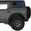 BLACK BLUE WITH RED LINE AMERICAN FLAG QUARTER WINDOW DECAL FITS 2021+ FORD BRONCO 4 DOOR HARD TOP
