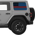 BLACK BLUE WITH RED LINE AMERICAN FLAG QUARTER WINDOW DECAL FITS 2018+ JEEP WRANGLER 4 DOOR HARD TOP JLU