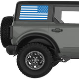 BLUE AND WHITE AMERICAN FLAG QUARTER WINDOW DECAL FITS 2021+ FORD BRONCO 4 DOOR HARD TOP