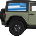 BLUE AND WHITE AMERICAN FLAG QUARTER WINDOW DECAL FITS 2011-2018 JEEP WRANGLER 2 DOOR HARD TOP JK