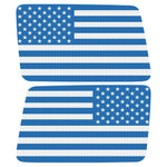 BLUE AND WHITE AMERICAN FLAG QUARTER WINDOW DRIVER & PASSENGER DECALS