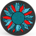 BLUE LEOPARD PRINT SUNFLOWER PEARL  WHITE CARBON FIBER TIRE COVER