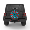 BLUE LEOPARD PRINT SUNFLOWER BLACK CARBON FIBER TIRE COVER