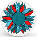 BLUE LEOPARD PRINT SUNFLOWER PEARL  WHITE CARBON FIBER TIRE COVER