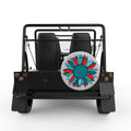 BLUE LEOPARD PRINT SUNFLOWER SILVER CARBON FIBER TIRE COVER FOR MOKE