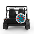 BLUE LEOPARD PRINT SUNFLOWER WHITE CARBON FIBER TIRE COVER FOR MOKE