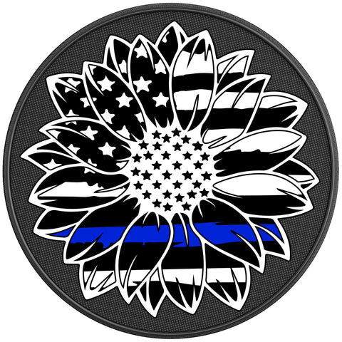 BLUE LINE SUNFLOWER BLACK CARBON FIBER TIRE COVER