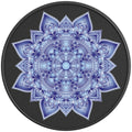 BLUE MANDALA FLOWER BLACK CARBON FIBER TIRE COVER