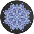 BLUE MANDALA FLOWER BLACK TIRE COVER