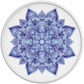 BLUE MANDALA FLOWER WHITE TIRE COVER
