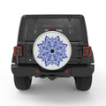 BLUE MANDALA SILVER CARBON FIBER TIRE COVER