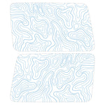 BLUE TOPOGRAPHIC MAP QUARTER WINDOW DRIVER & PASSENGER DECALS