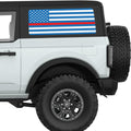 BLUE WHITE WITH RED LINE AMERICAN FLAG QUARTER WINDOW DECAL FITS 2021+ FORD BRONCO 2 DOOR HARD TOP