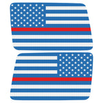 BLUE WHITE WITH RED LINE AMERICAN FLAG QUARTER WINDOW DRIVER & PASSENGER DECALS